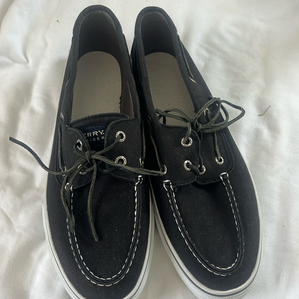 Sperry Top-Siders Canvas Bahama 2 Eye Boat Shoes (missing inserts)
